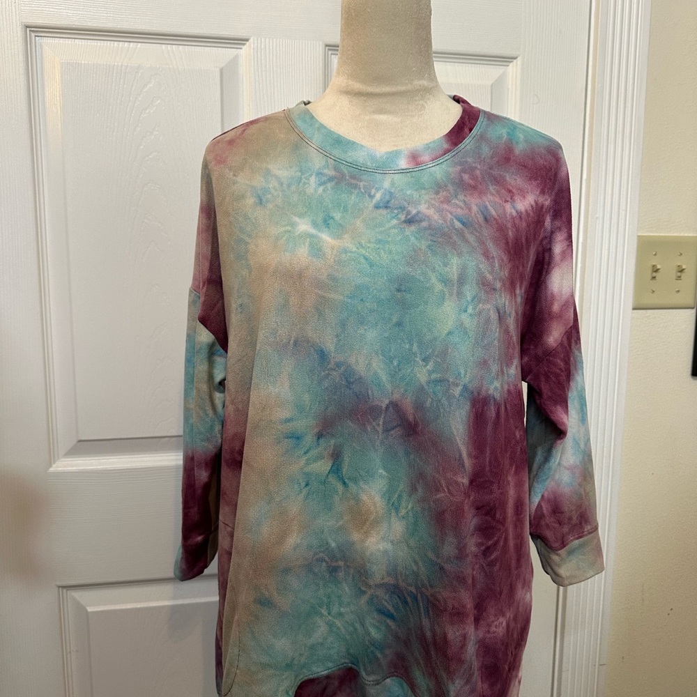 LOGO by Lori Goldstein Multicolor Tie-Dye Tunic